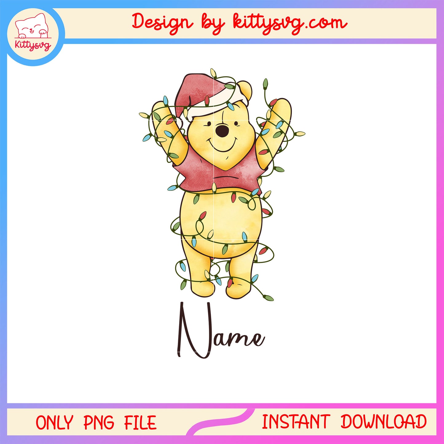 Winnie the pooh christmas light name font png, winnie pooh cartoon png