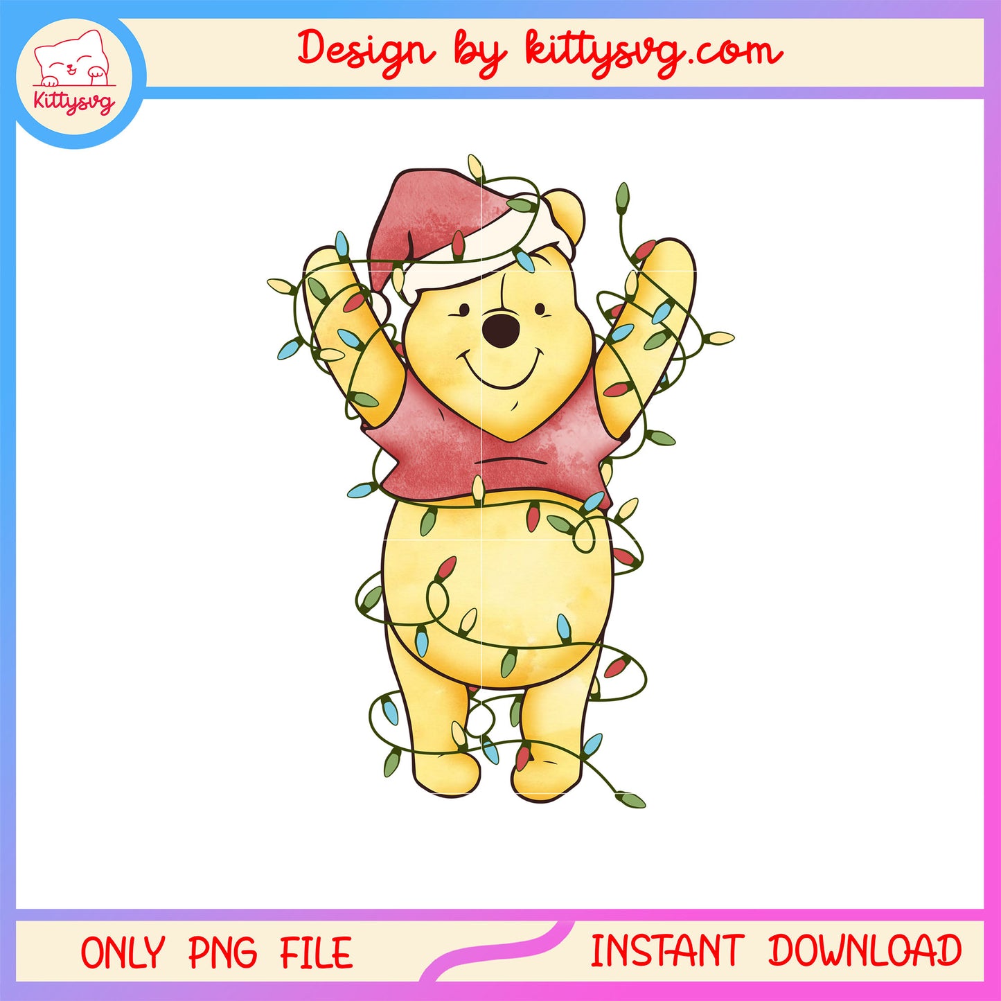Winnie the pooh christmas light png, winnie pooh disney png