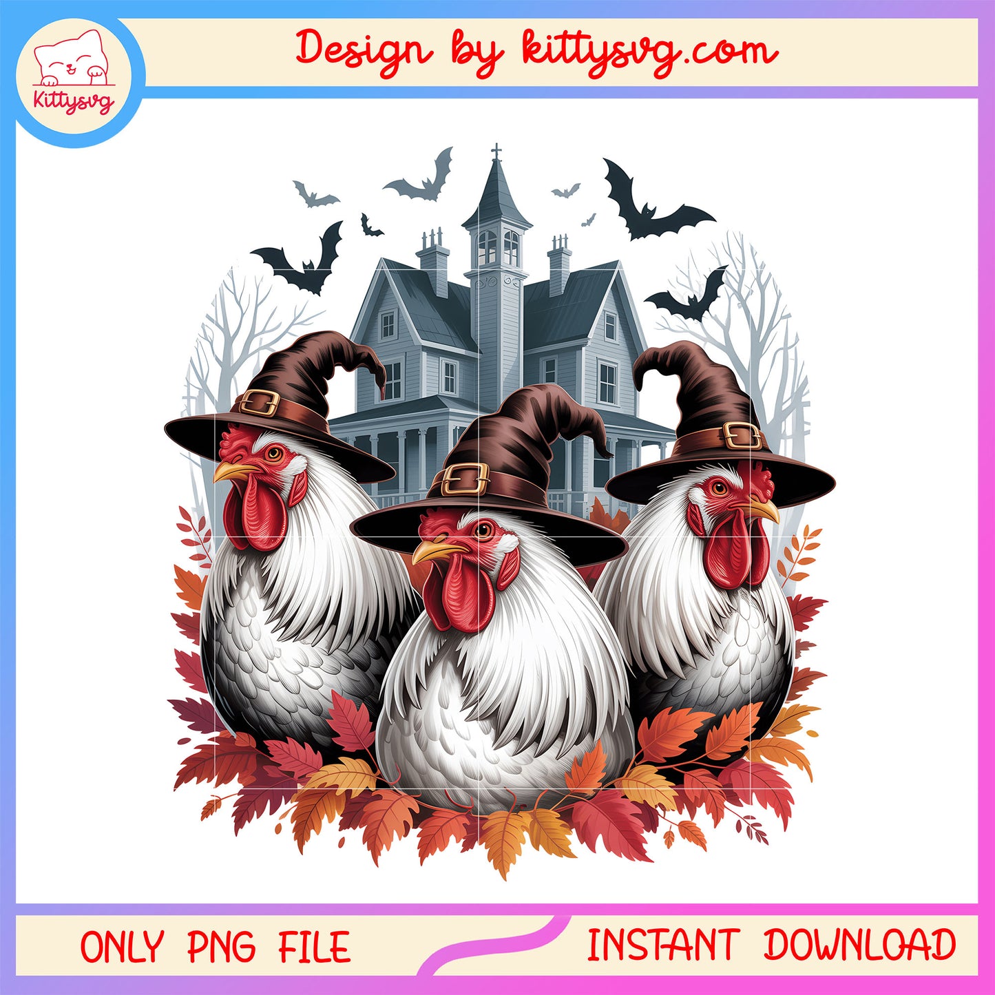 Witch chicken halloween png, chicken halloween costume png