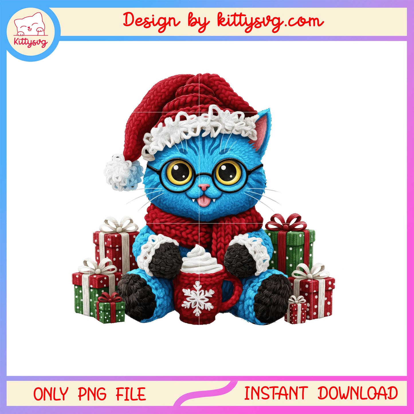Yarn crochet derpy tiger christmas gift box png, xmas gifts png