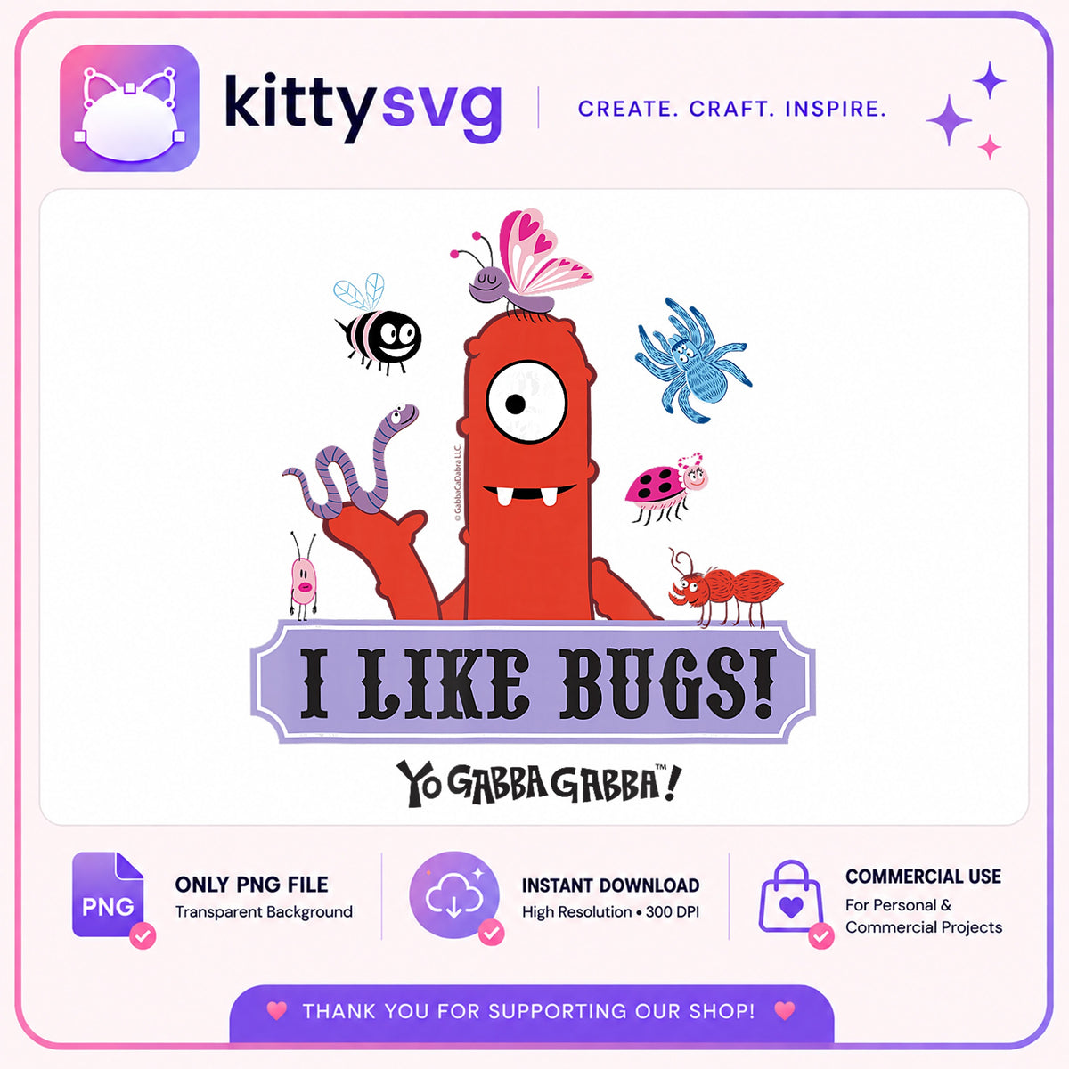 Yo Gabba Gabba I Like Bugs PNG, Muno PNG, Kids Show PNG