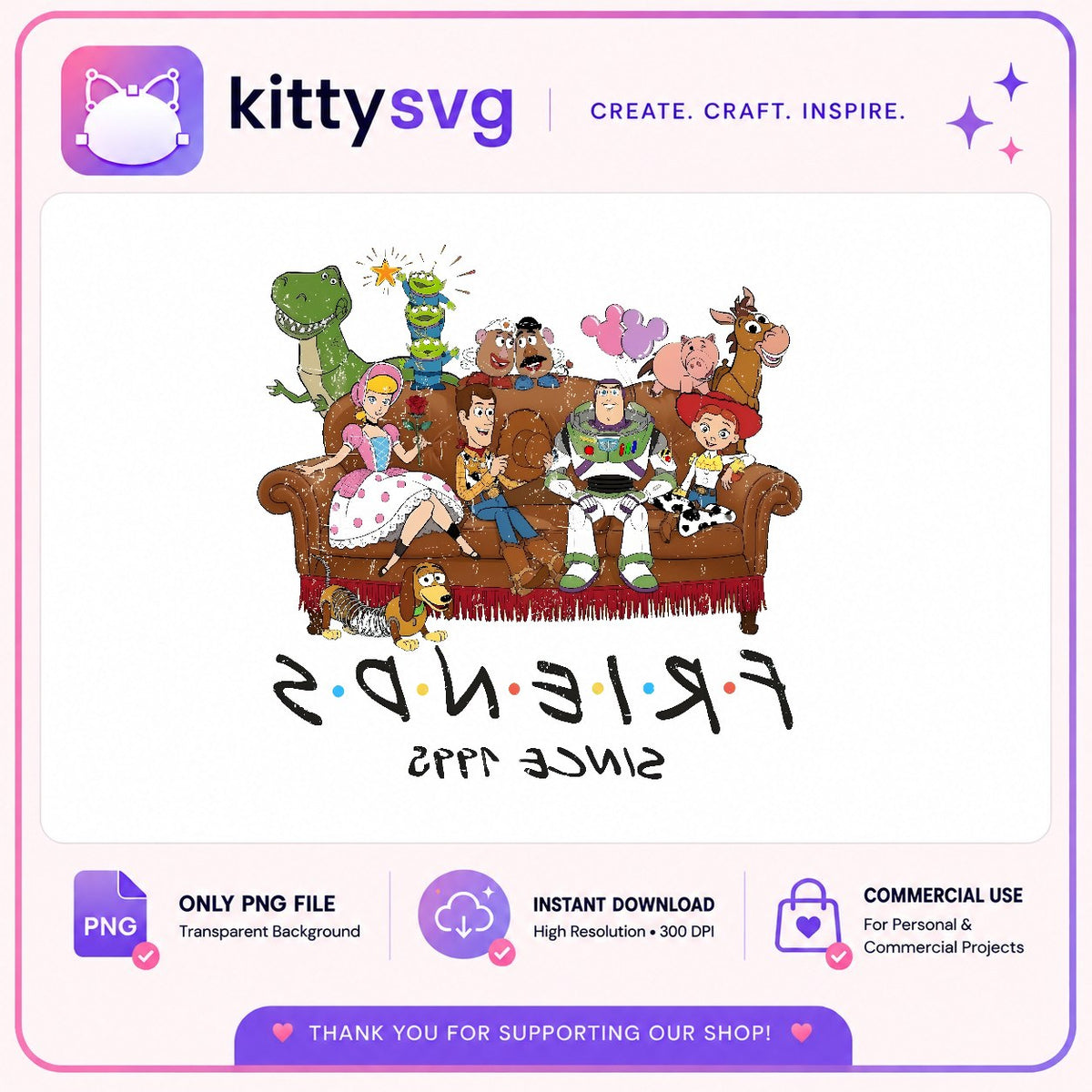 Toy Story Friends Couch PNG, Bo Peep Woody PNG, Since 1995 PNG