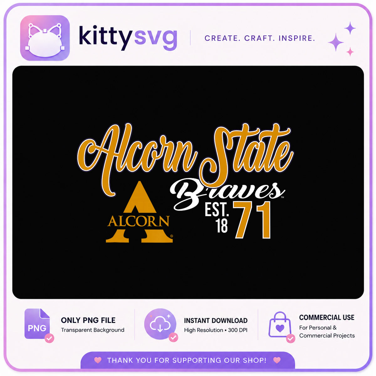 Alcorn State Braves PNG, HBCU College Football PNG, Est 1871 PNG