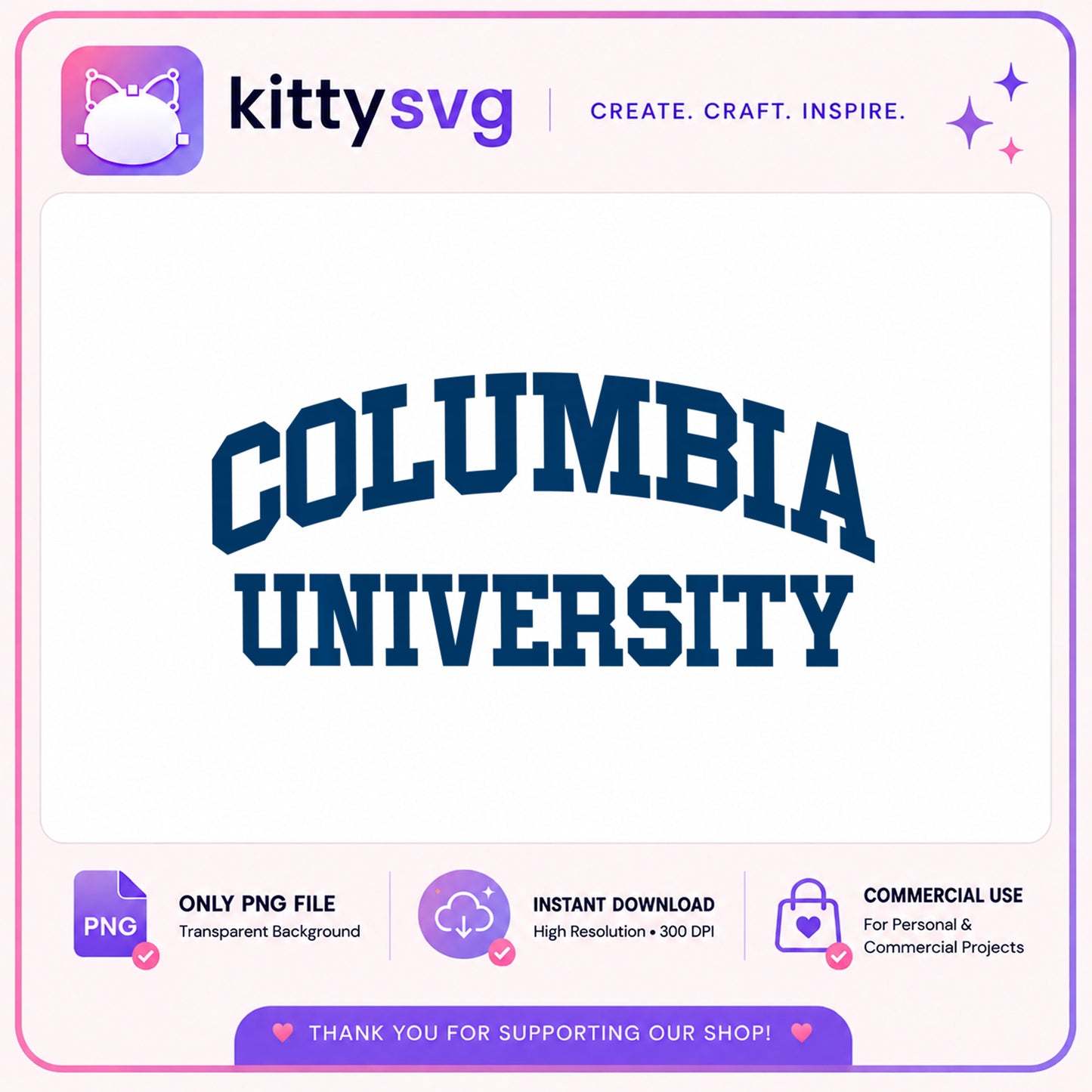 Columbia University PNG, College Varsity Font, University PNG