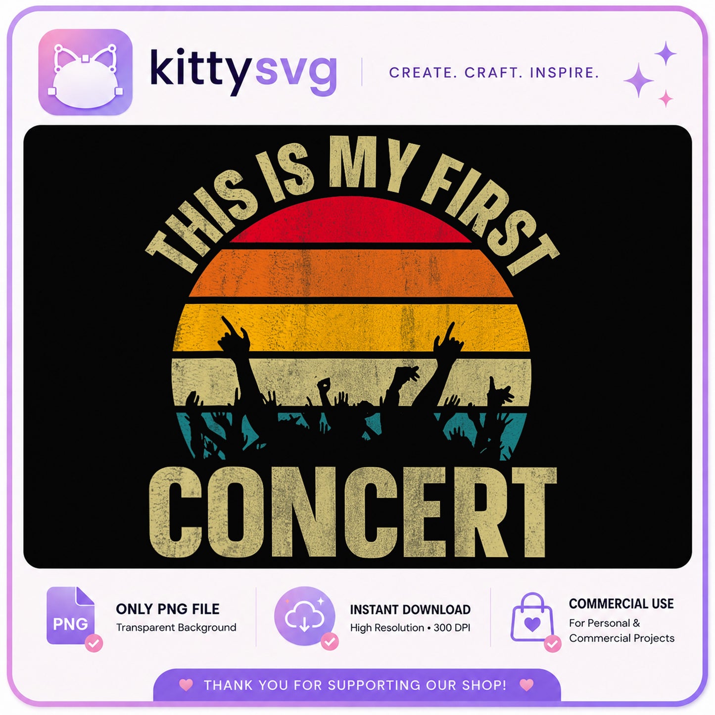 This Is My First Concert PNG, Retro Concert Shirt, Music PNG