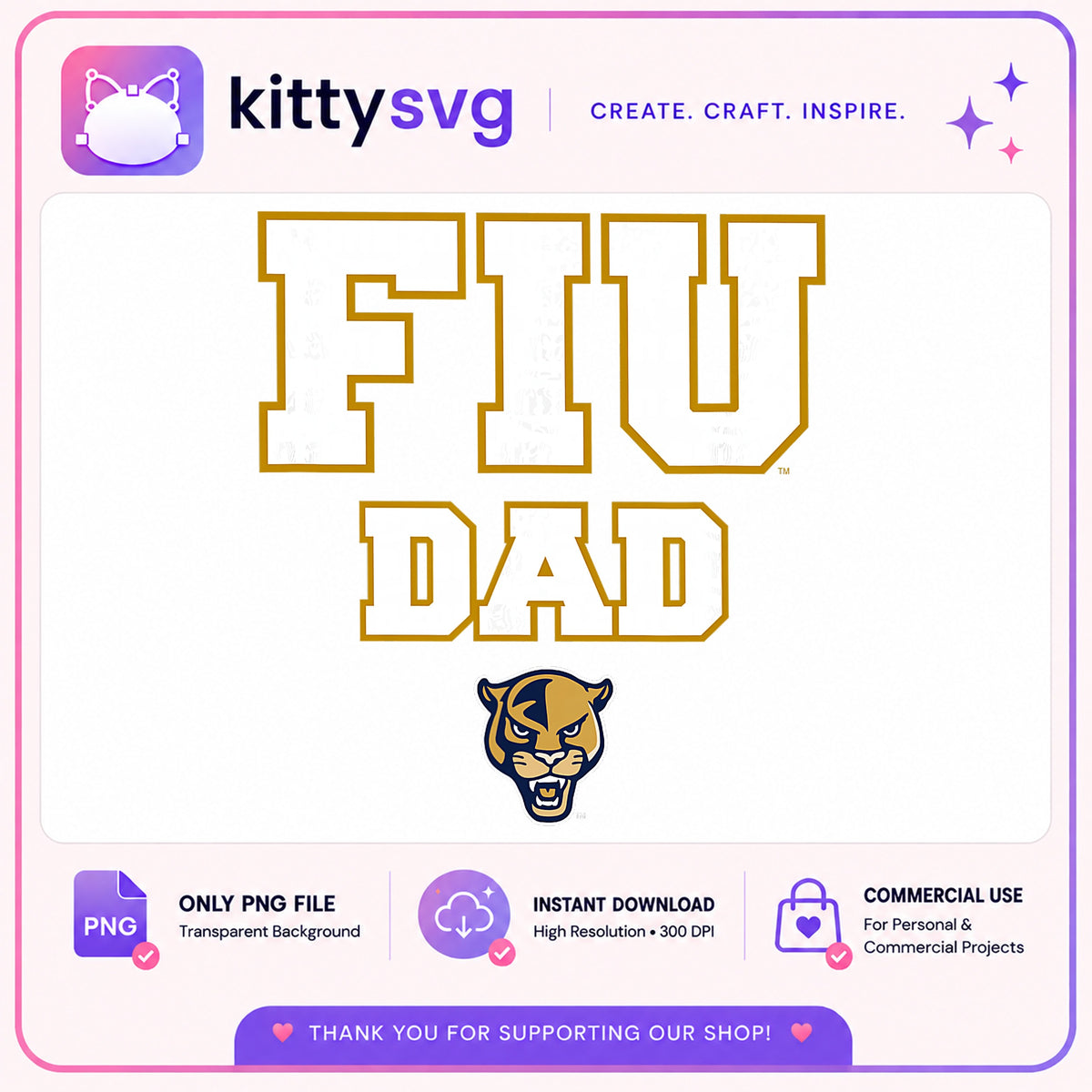 FIU Dad PNG, Florida International University Dad, Panther PNG