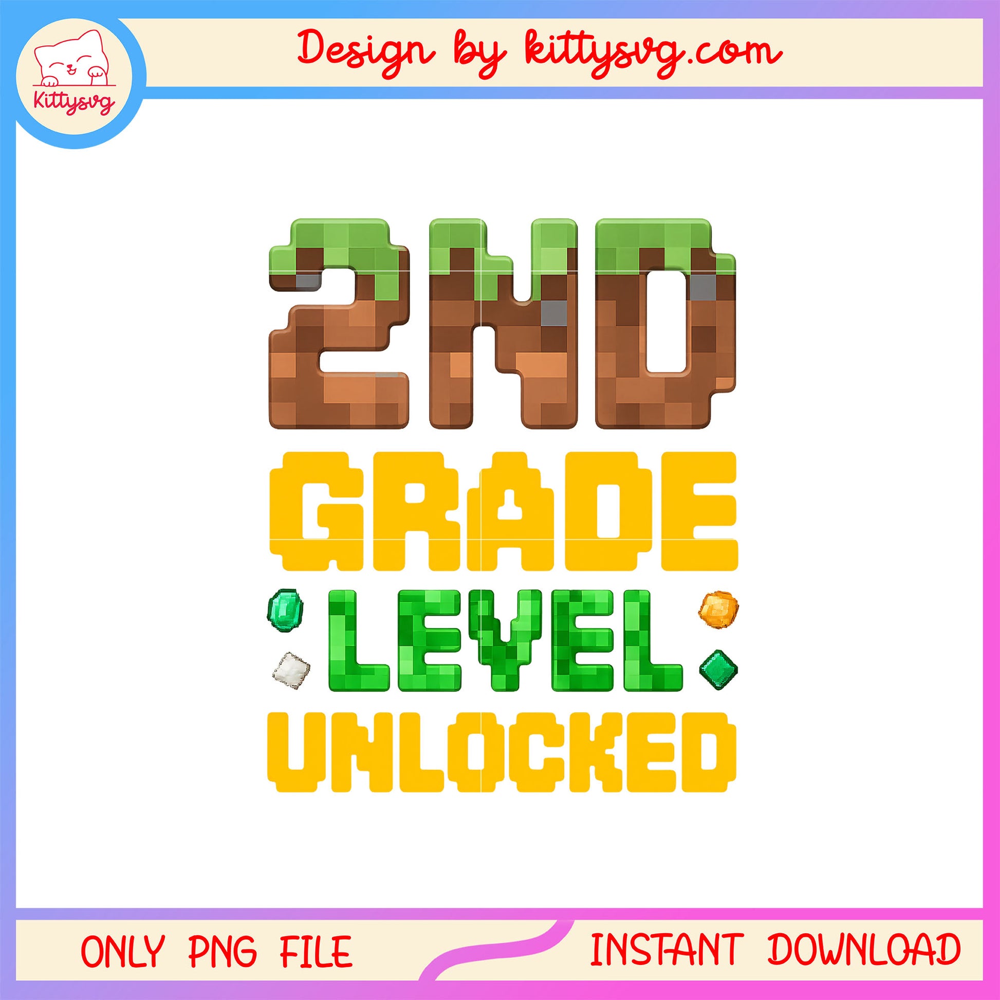 2nd grade level unlocked minecraft png, minecraft back to school png