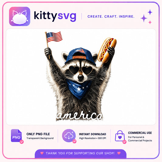 4th Of July Raccoon PNG, America Patriotic Raccoon, USA PNG