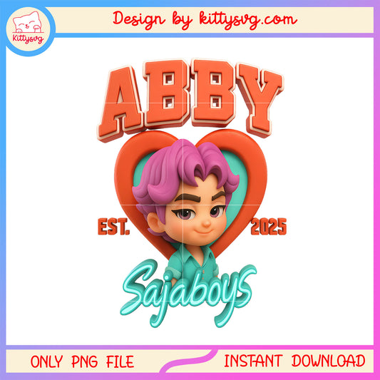 Abby sajaboys est 2025 heart design png