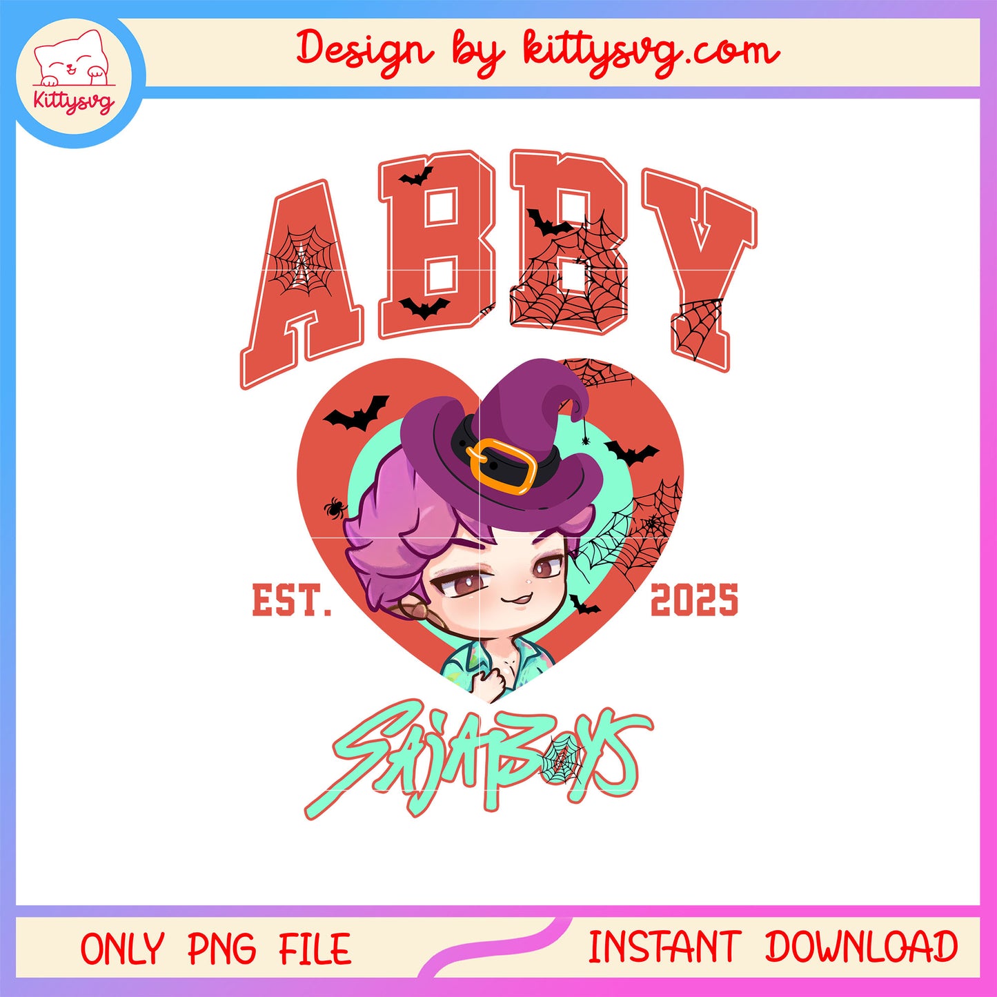Abby saja boys halloween outfit design png, the saja boys png
