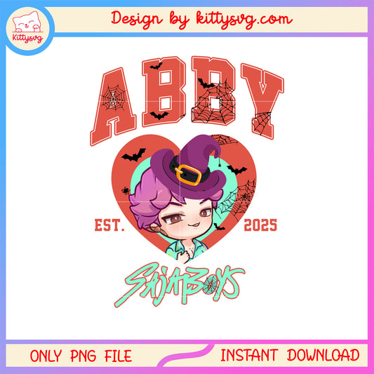 Abby saja boys halloween outfit design png, the saja boys png