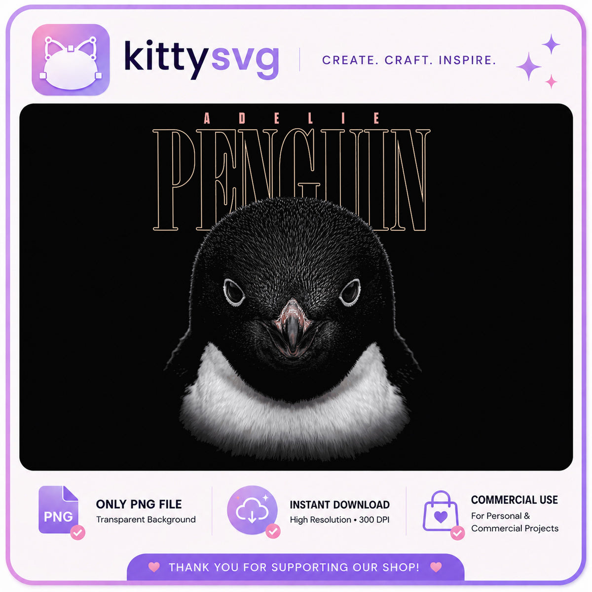 Adelie Penguin PNG, Penguin Face Clipart PNG, Animal PNG