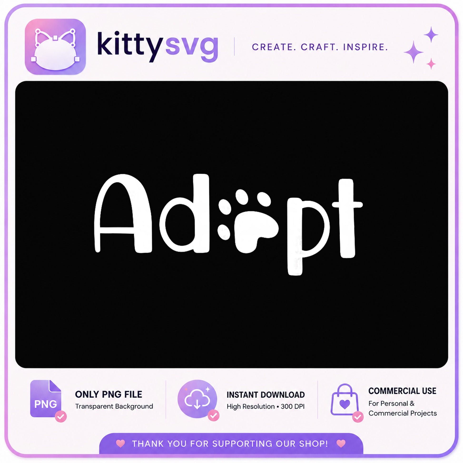 Adopt Paw Print PNG, Pet Rescue Dog Cat PNG, Animal Lover PNG