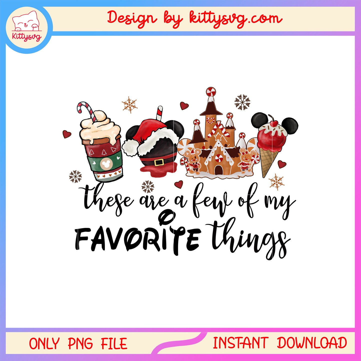 A few of my favourite things quote png, christmas coffee png