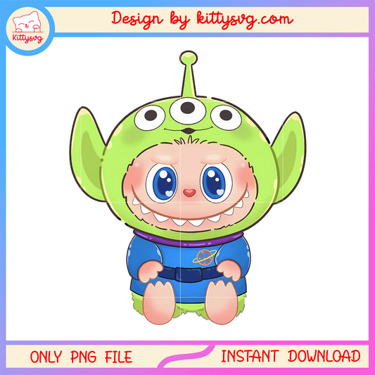 Alien labubu costume design png, labubu monster png, alien png