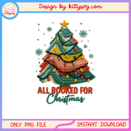 All booked for christmas tree patchwork png, x-mas tree png