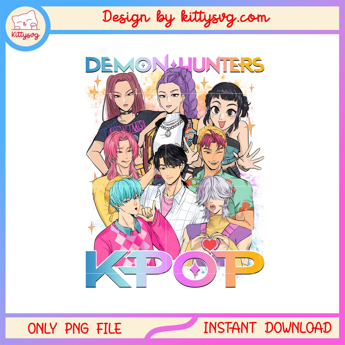 All characters of kpop demon hunters png, netflix movies png