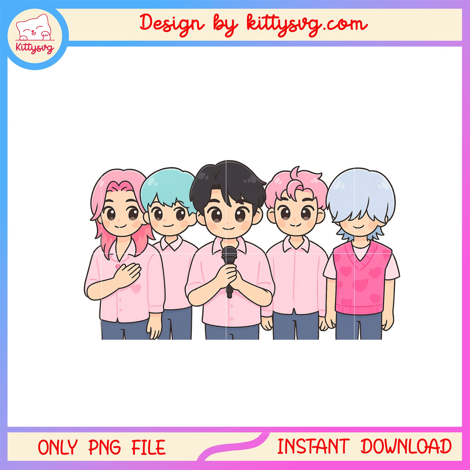 All members of saja boys band png, saja boy png, kpop boy band png