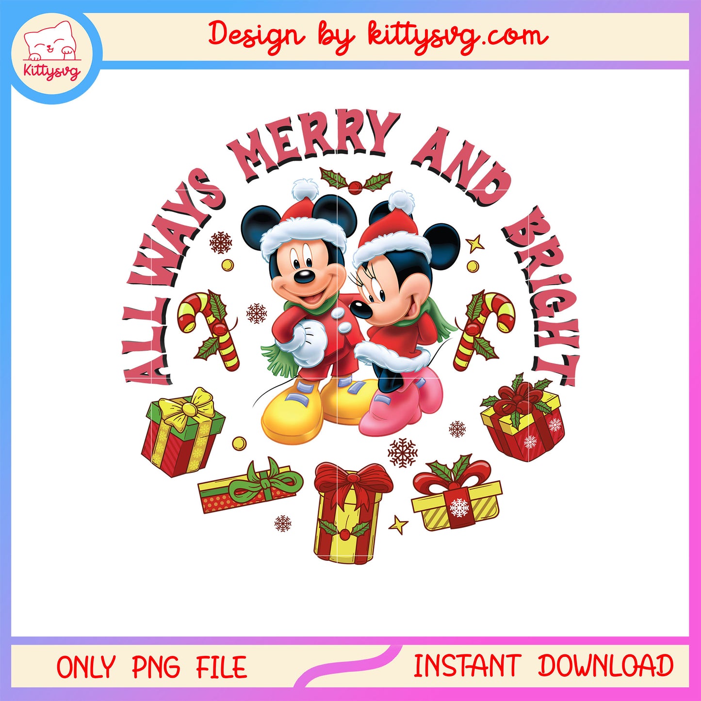 All ways merry and bright mickey minnie png, mickey minnie png