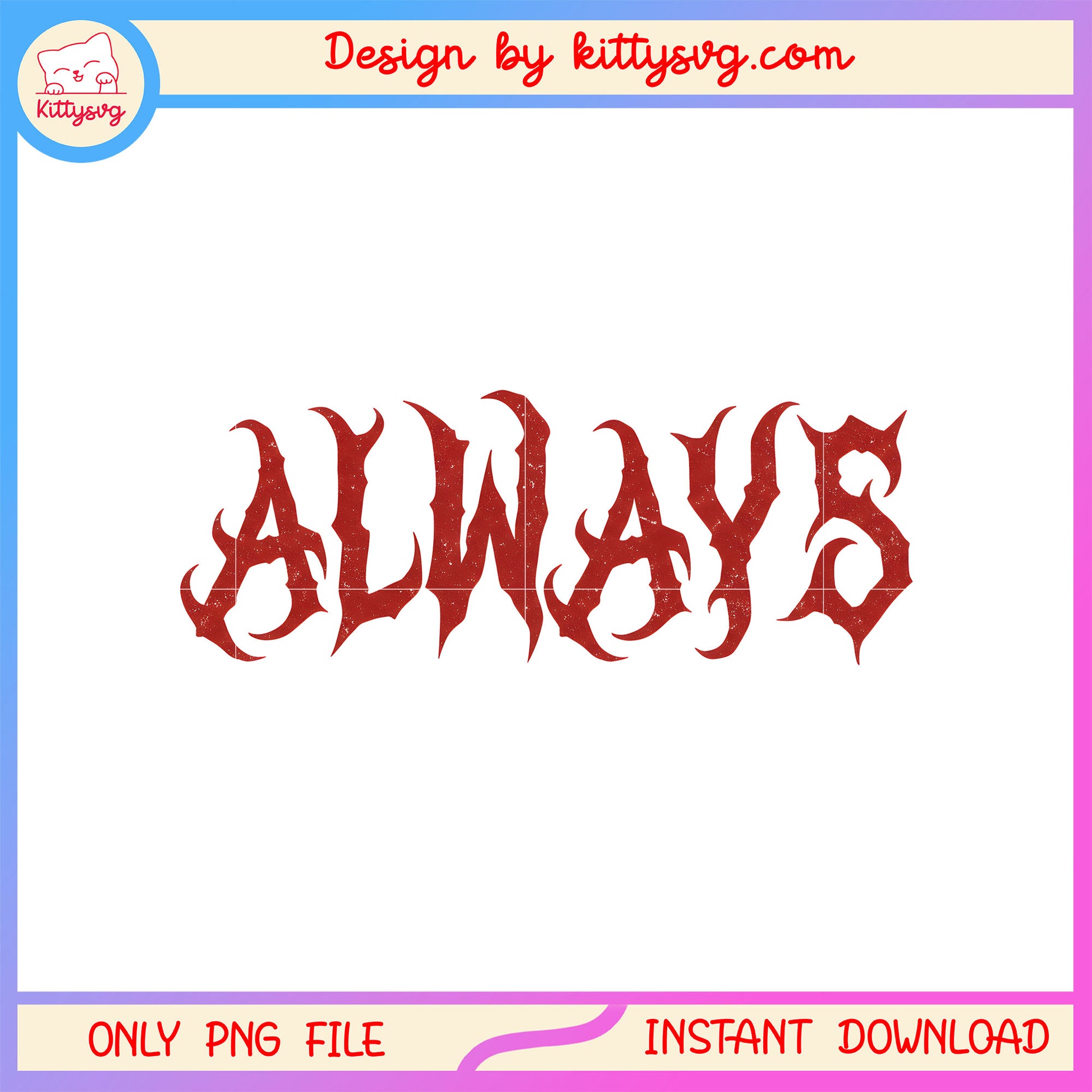 Always fire vibe gothic-style font design png, gothic font png