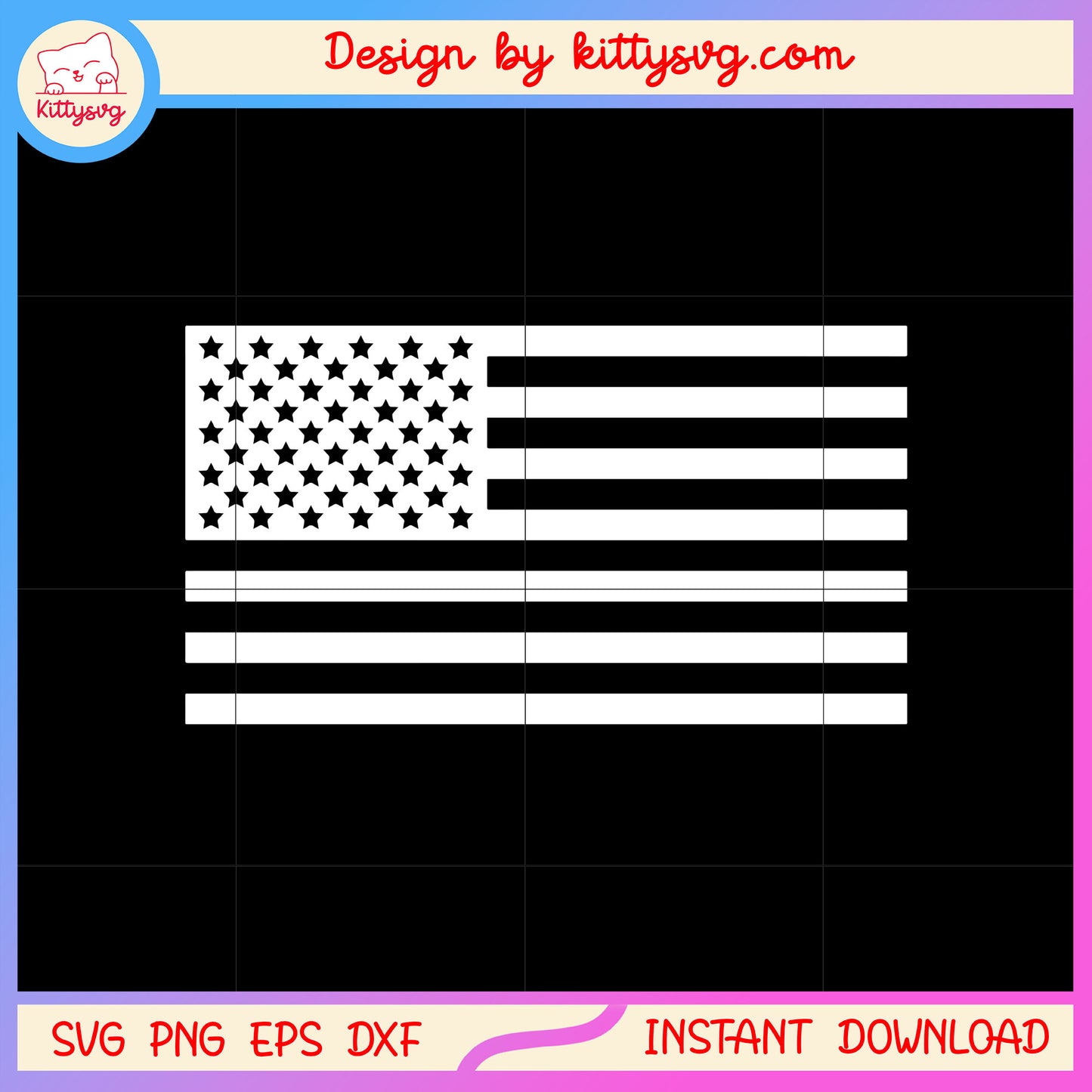 America flag white design svg, america svg, the flag svg