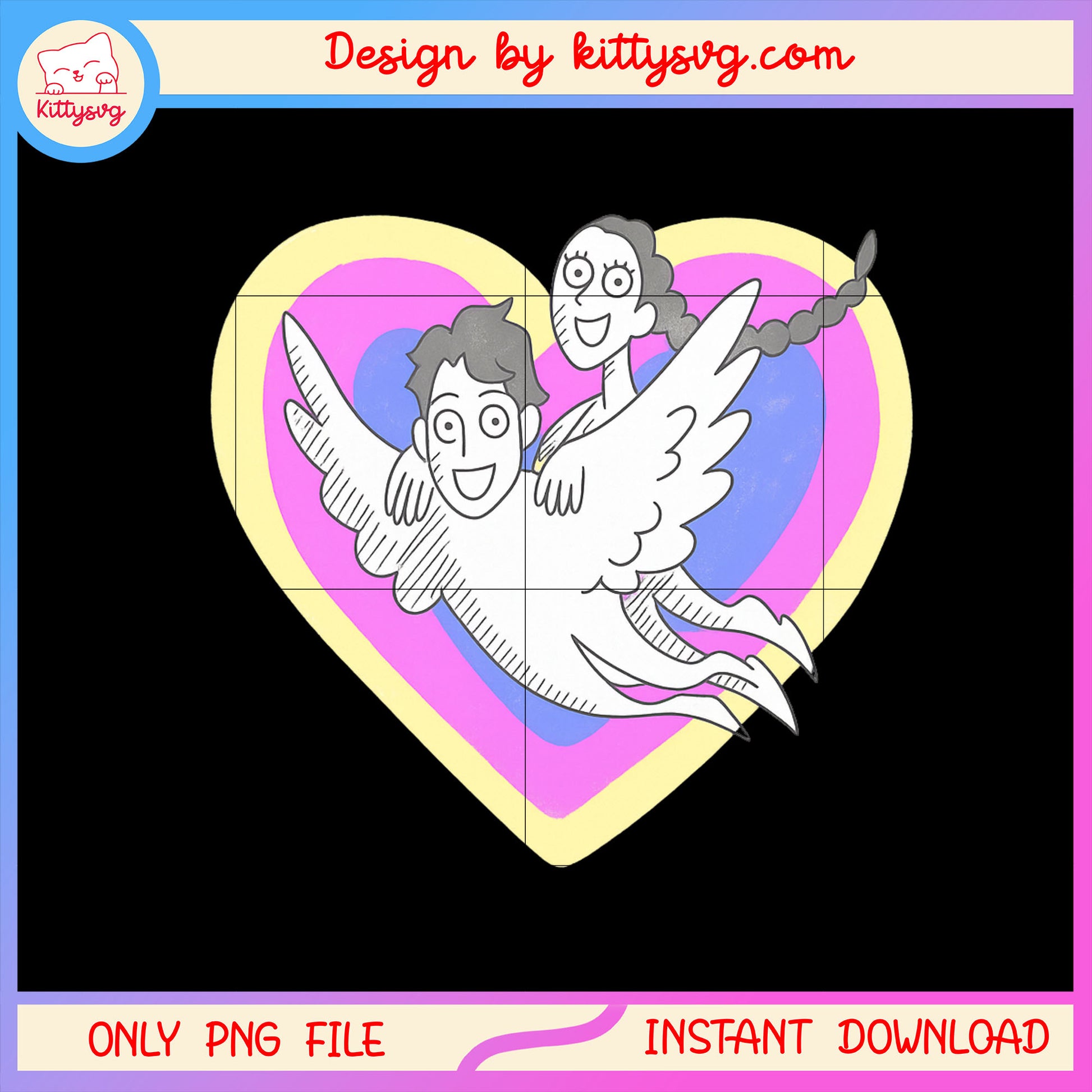 Angel jinu and rumi heart shape png, k-pop demon hunters png