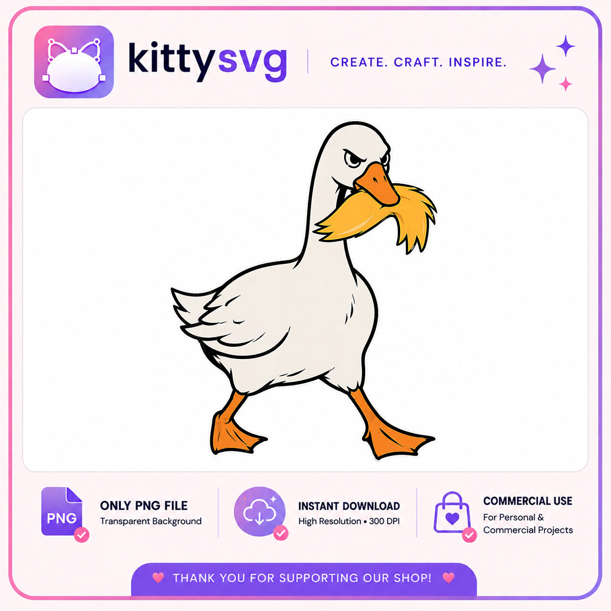 Angry Goose PNG, Mean Goose Clipart, Funny Goose PNG