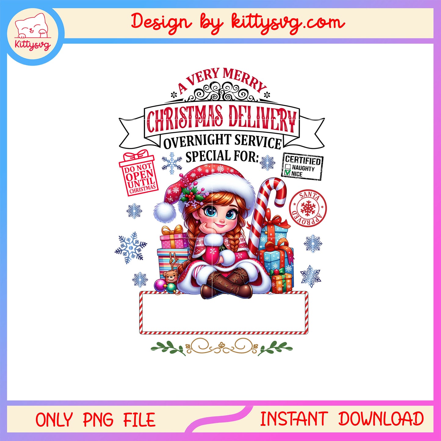 Anna a very merry christmas delivery png, anna frozen png