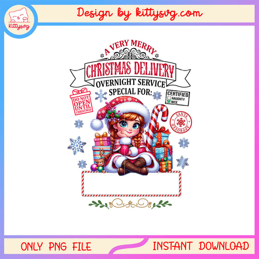 Anna a very merry christmas delivery png, anna frozen png