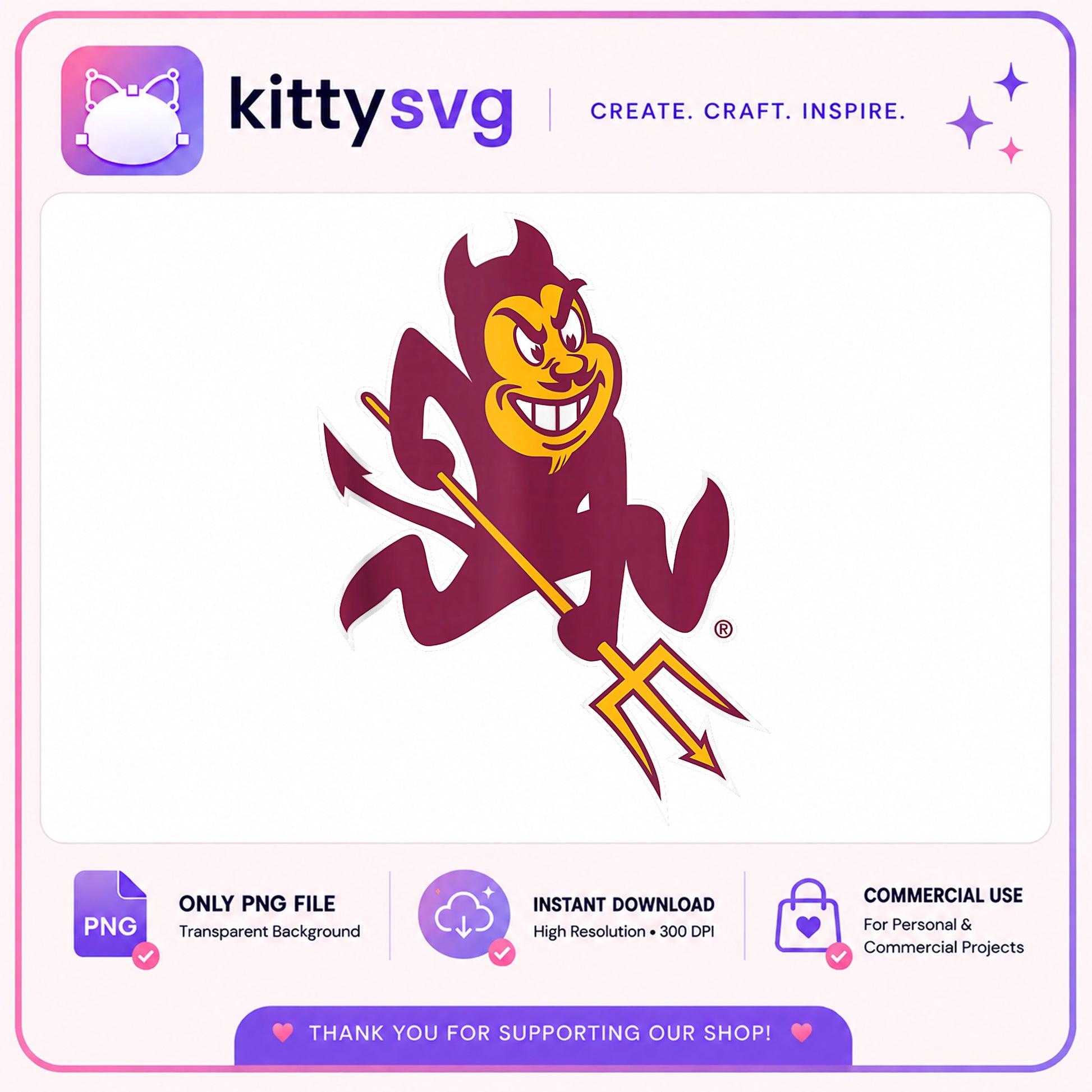 Arizona State Sun Devils PNG, ASU Sparky Mascot PNG, College PNG
