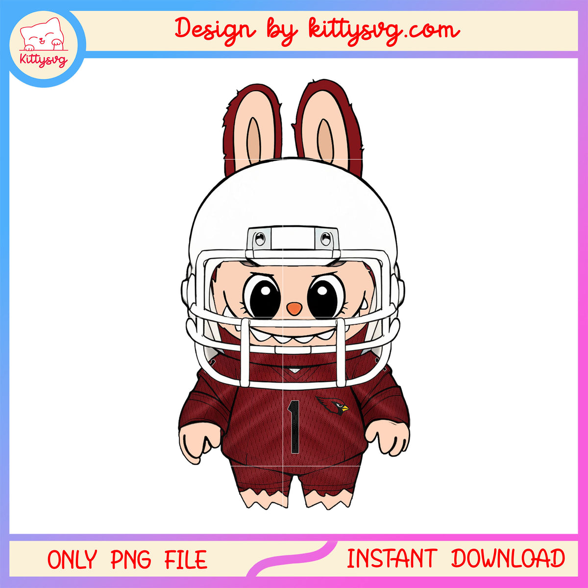 Arizona cardinals labubu player png, arizona cardinals png
