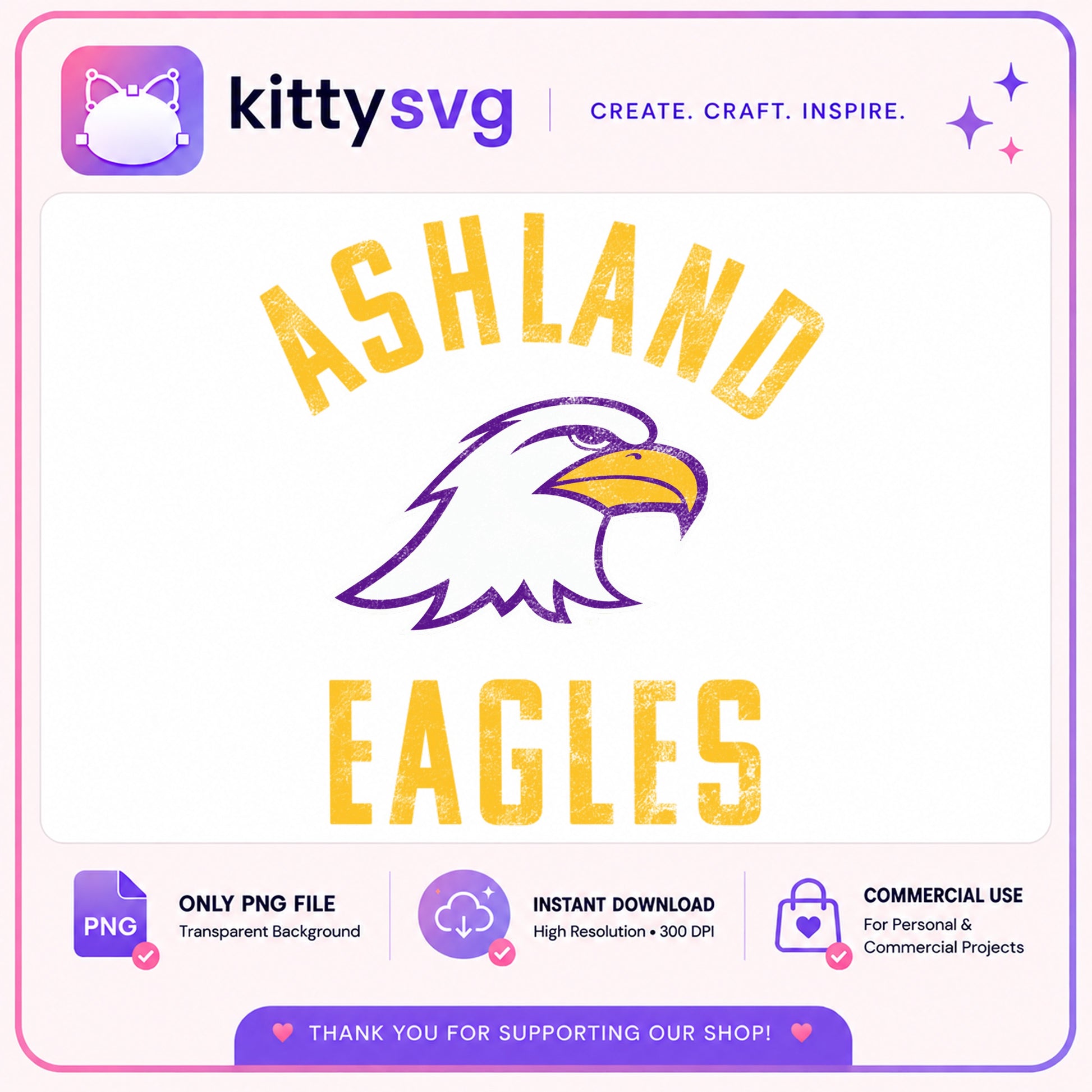 Ashland Eagles PNG, School Mascot PNG, Eagle Spirit PNG