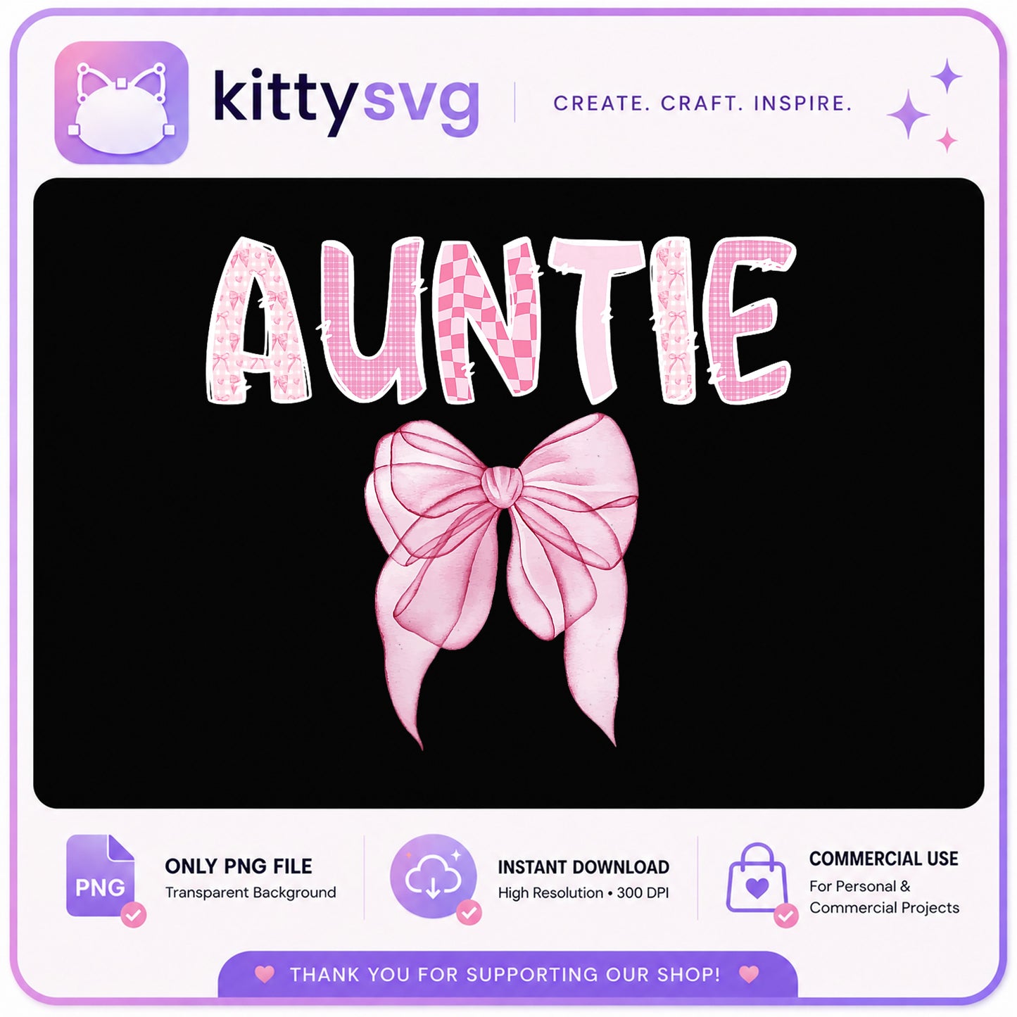 Auntie Coquette Bow PNG, Pink Bow Auntie Shirt, Auntie PNG