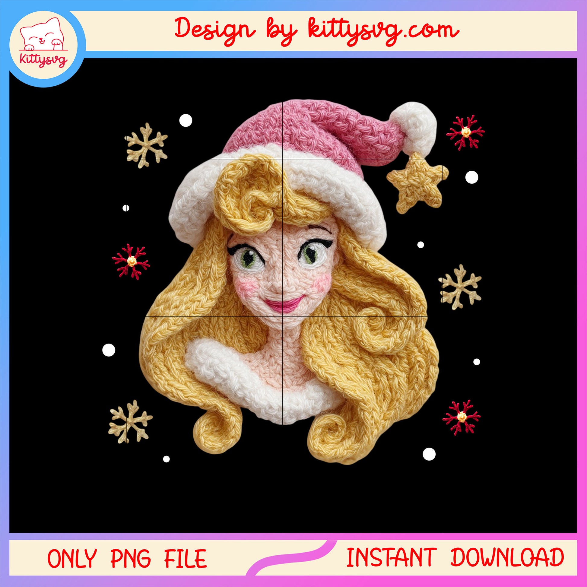 Aurora face christmas patchwork png, disney aurora cartoon png