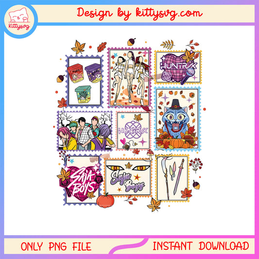 Autumn vibes kpop demon hunters collection png, kpop demon hunter png