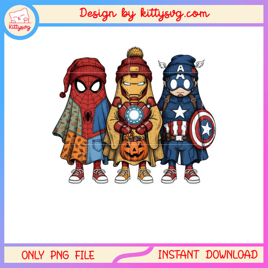 Avengers sheet ghost costumes design png, halloween art png