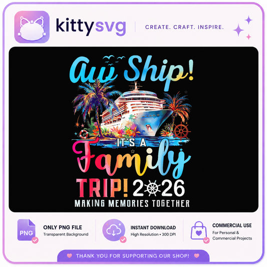 Aw Ship Family Cruise Trip 2026 PNG, Family Vacation PNG, Cruise Ship PNG