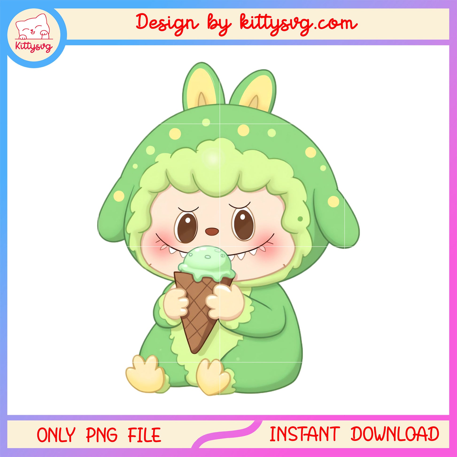 Baby cute labubu hand ice cream design png, labubu toy png, ice cream png