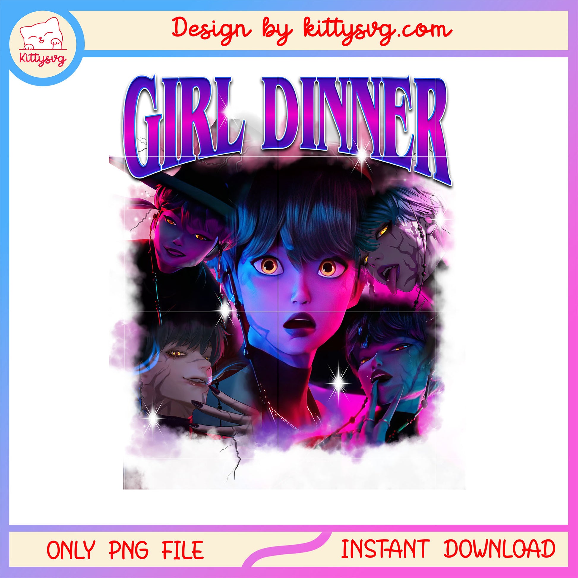 Baby demon saja boys member design png, baby saja boys png