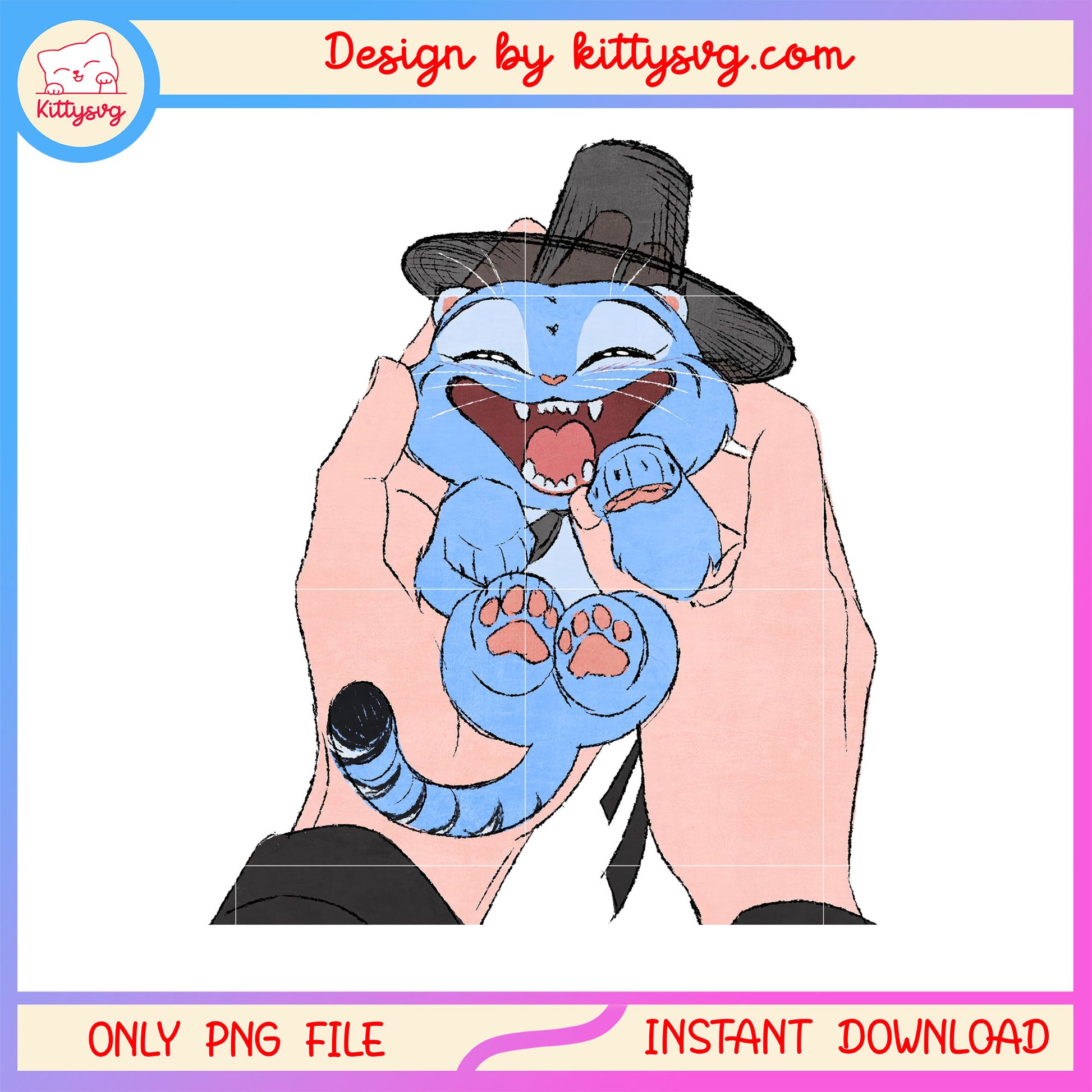 Baby derpy tiger demon hat png, kpop demon tiger png