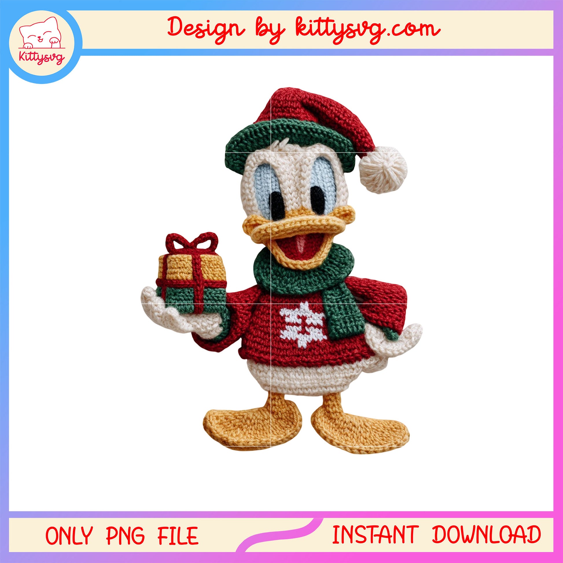 Baby donald disney christmas patchwork png, donald duck png