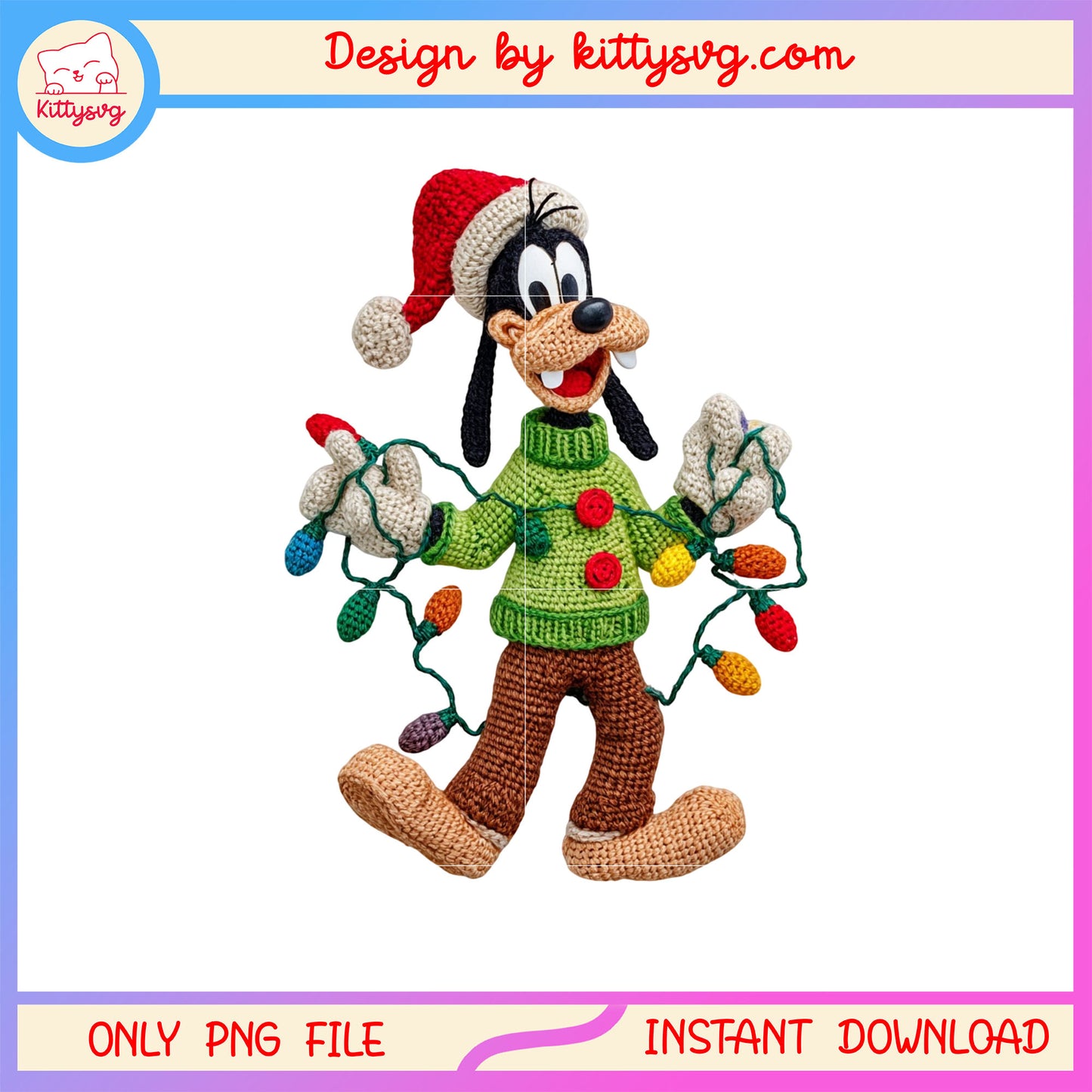 Baby goofy disney christmas patchwork png, goofy disney png