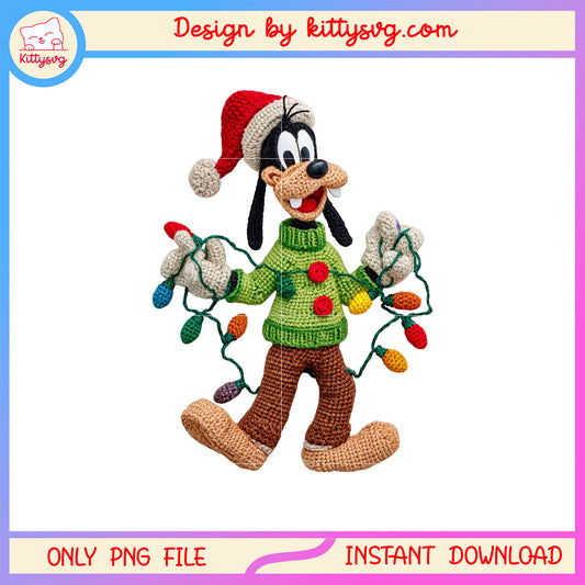 Baby goofy disney christmas patchwork png, goofy disney png