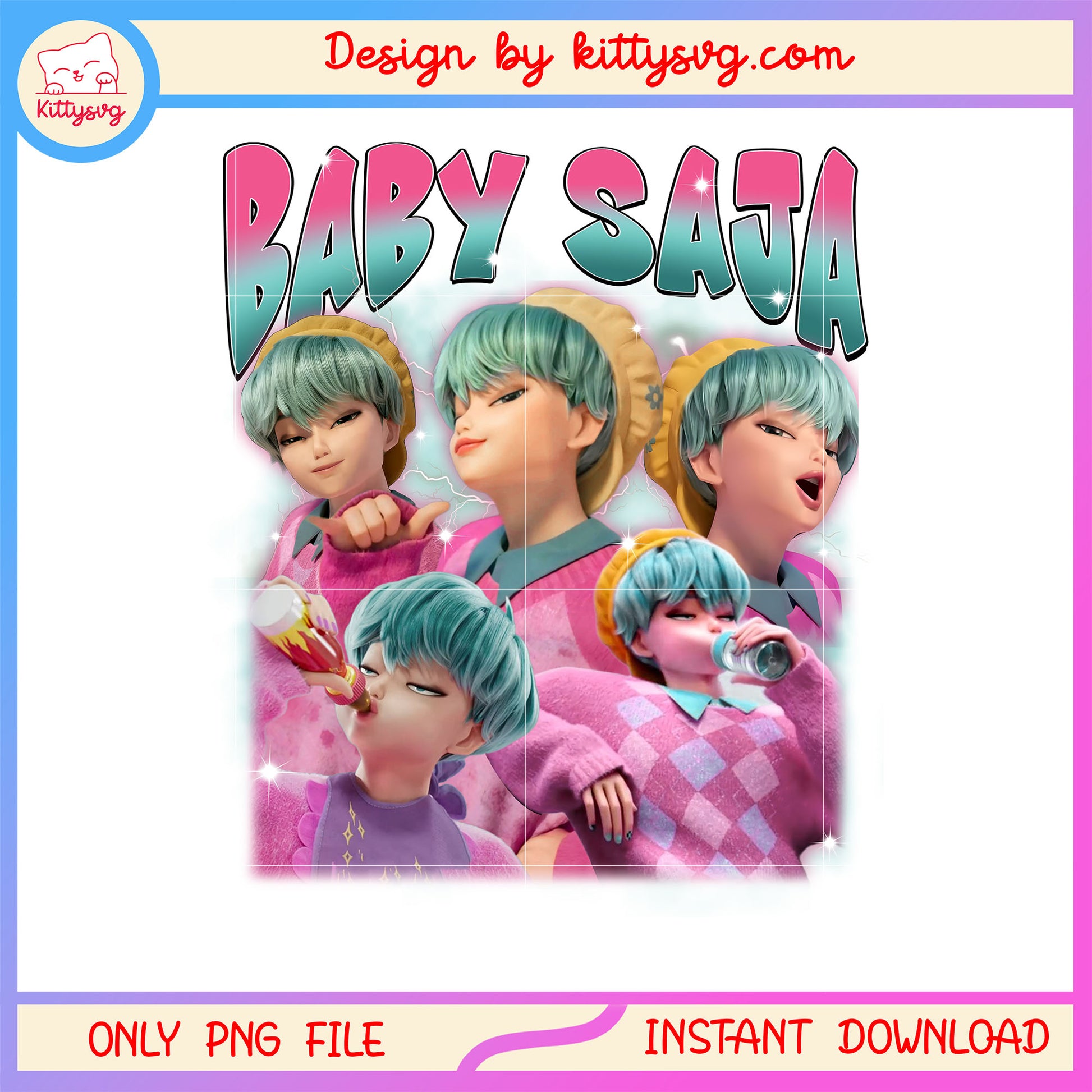 Baby kpop demon hunters character design png, the saja boys png