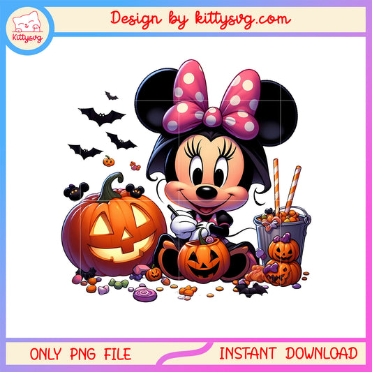 Baby minnie mouse on halloween png, disney minnie png