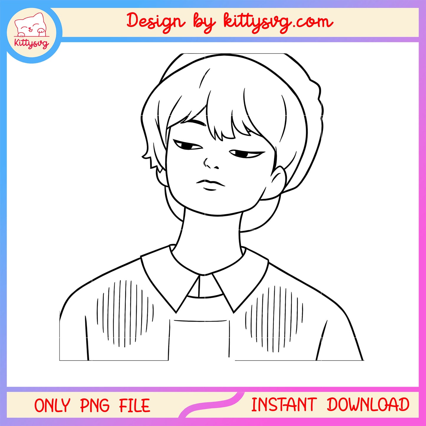 Baby saja boys band outline design png, baby saja boys png