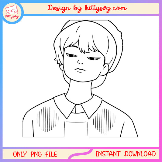 Baby saja boys band outline design png, baby saja boys png