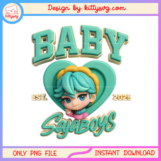 Baby sajaboys est 2025 heart design png, baby kpop demon huntrers png