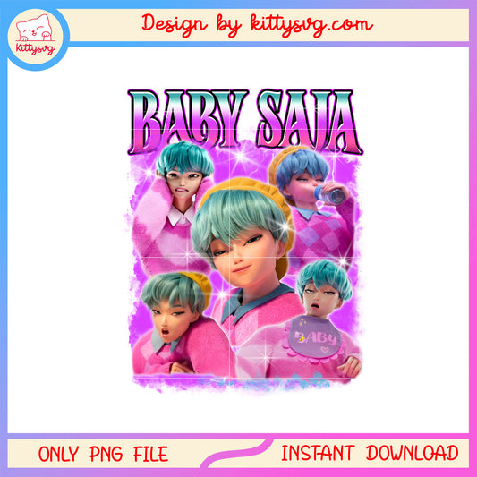 Baby saja cute design png, hunter movie png, baby saja png