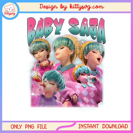 Baby saja kpop band character png, baby saja boys png